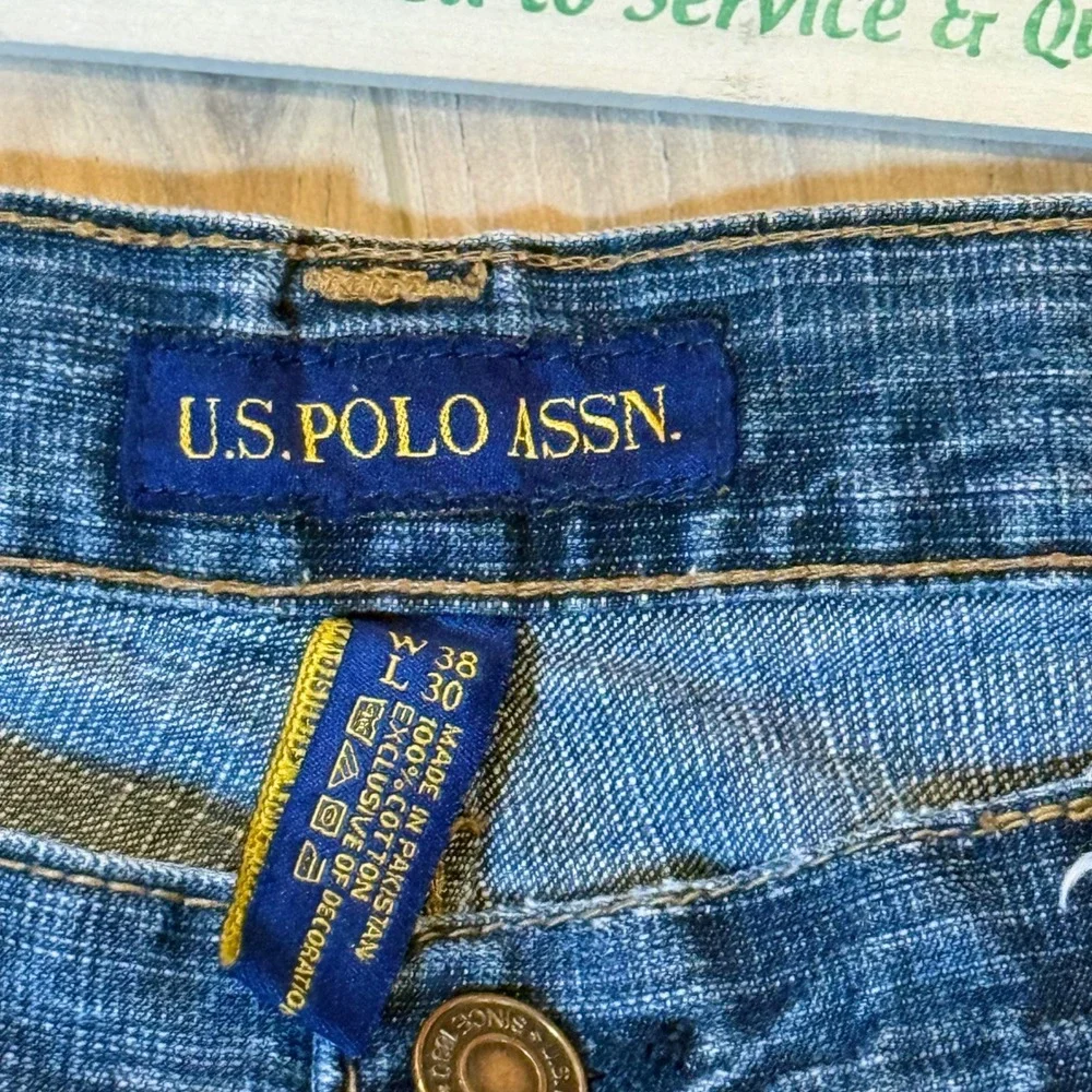 US Polo Assn Mens Jeans W38 L30 Dark Wash Denim‎ cargo vintage Y2K